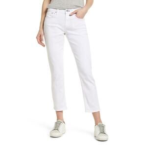 NWT Rag & Bone Dre Low Rise Ankle Slim Boyfriend Jeans - White Size 32
